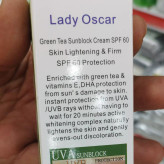کرم ضد آفتاب برند lady oscar مناسب انواع پوست spf 60