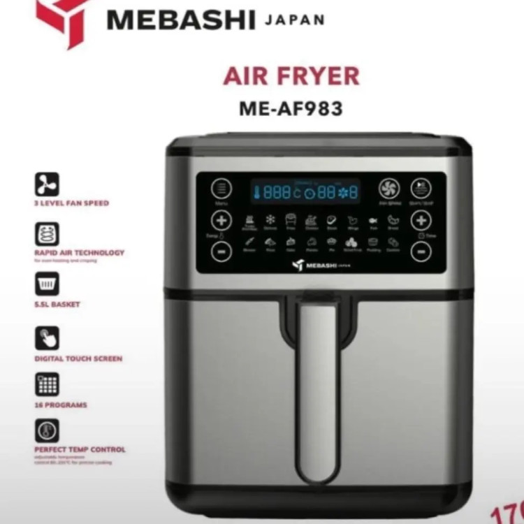 سرخ کن بدون روغن مباشی 5.5 لیتری مدل ME-AF 983 دارای 16برنامه پخت
